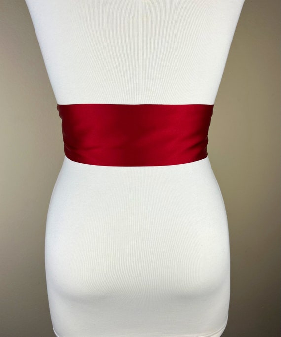 Ceinture rouge cramoisi echarpe en satin rouge fonce ceinture portefeuille echarpe de mariee pour mariage echarpe de demoiselle d honneur ceinture foulard ceinture avec n ud en satin chic en satin Ets...
