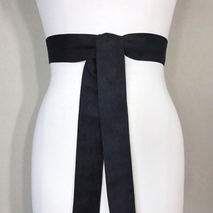 Ultra Suede Black Sash, Black Micro Suede Sash, Black Suede Cloth Sash Belt, Black Suede Accessories, Black Ultra Suede Belt, Satin Swank image 1