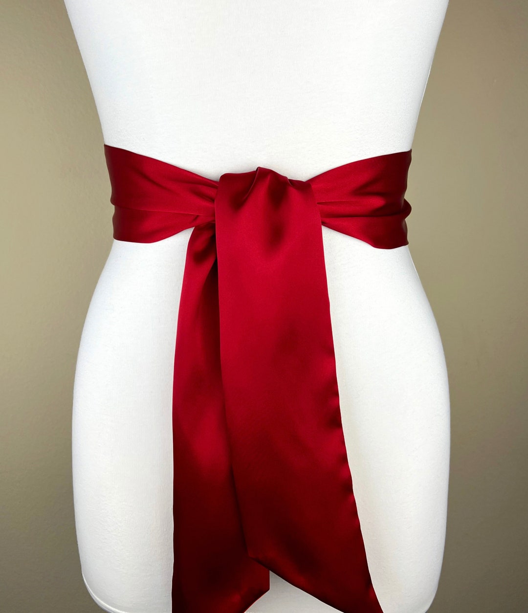 Crimson Red Sash Belt, Dark Red Satin Sash, Waist Wrap Belt, Wedding Bridal Sash, Bridesmaid