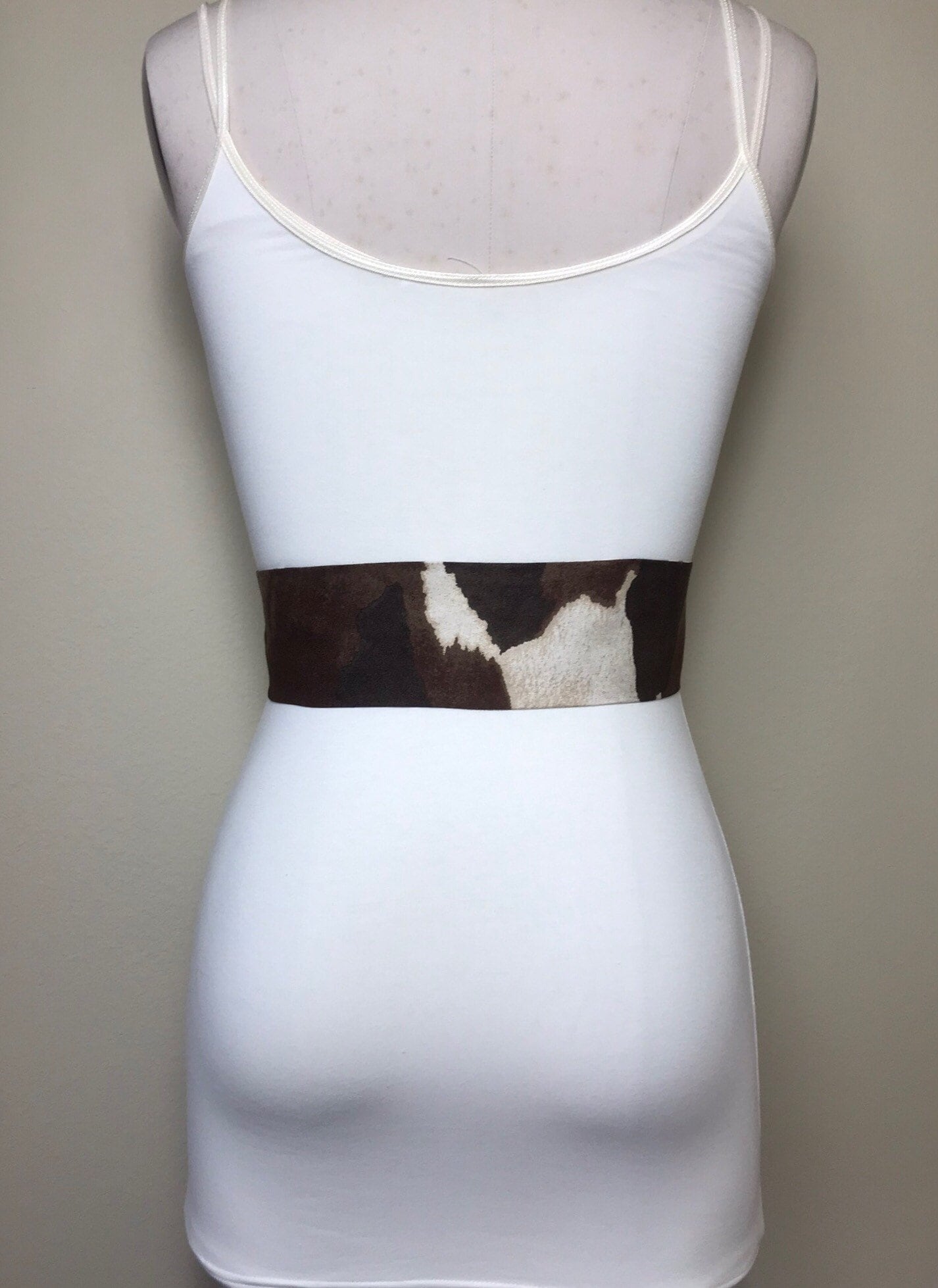 Wide Brown Cow Print Sash in Micro Suede Brown & Cream Sash Etsy