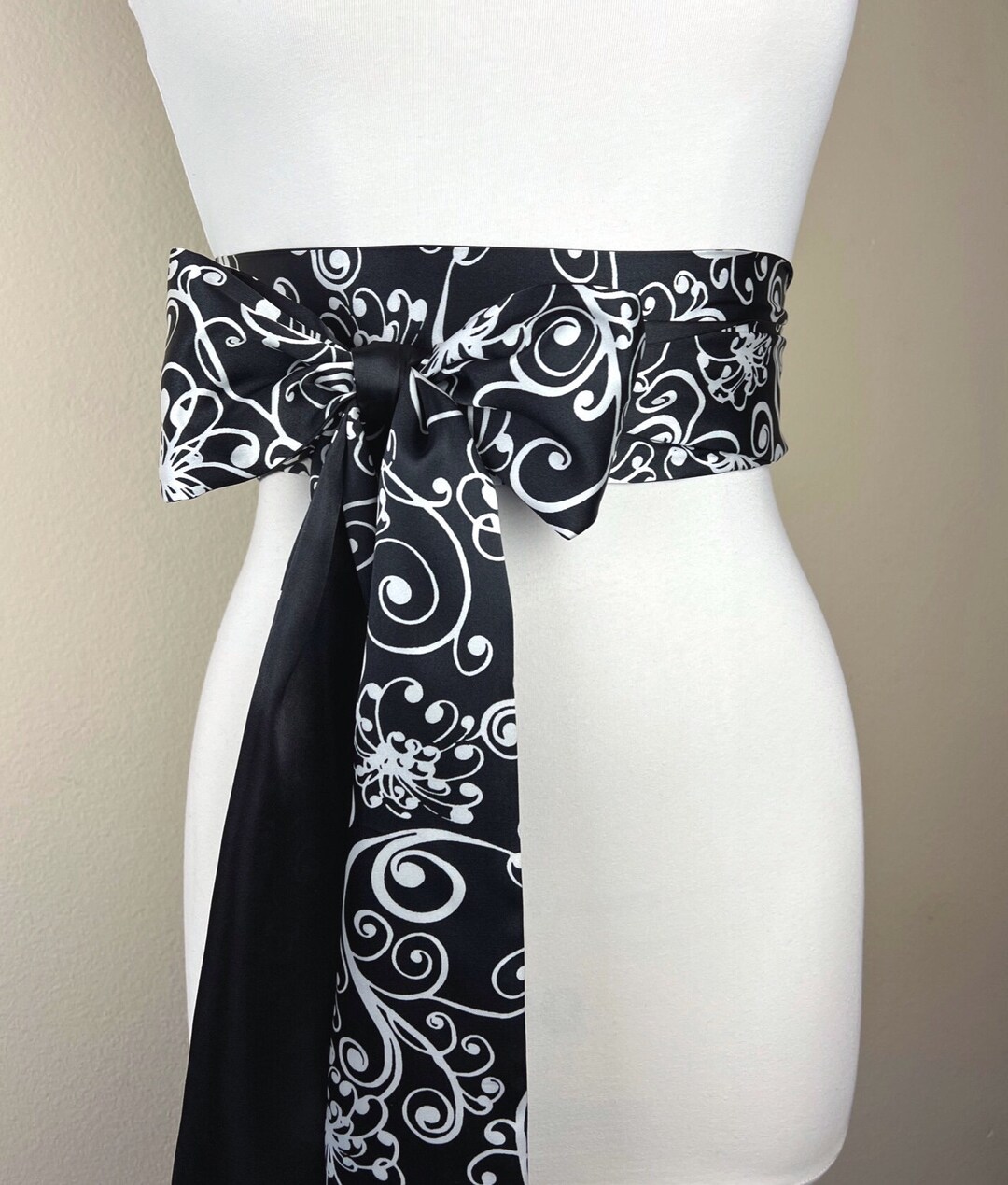 Self Tie Waist Belt Sash White