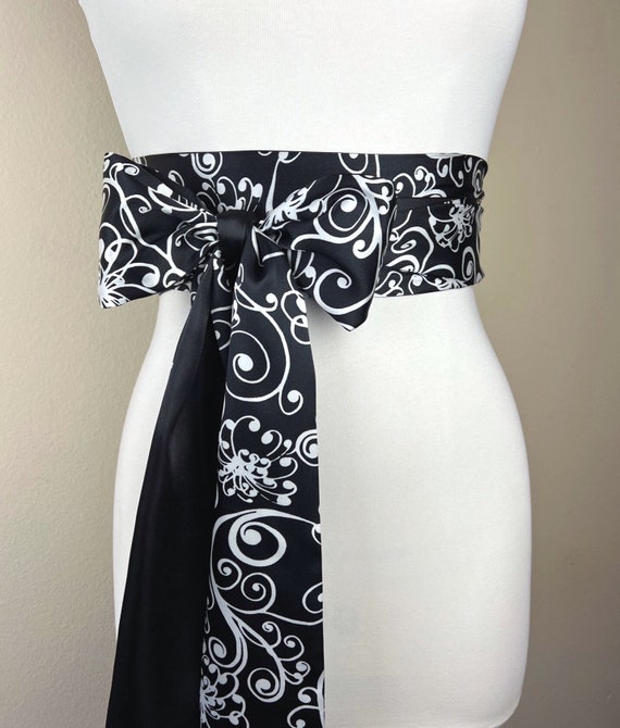 Black satin hotsell belt with buckle