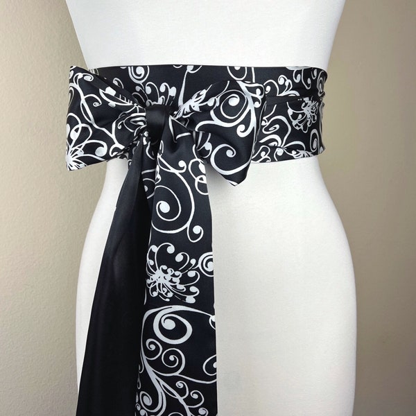 Black Satin Sash Etsy
