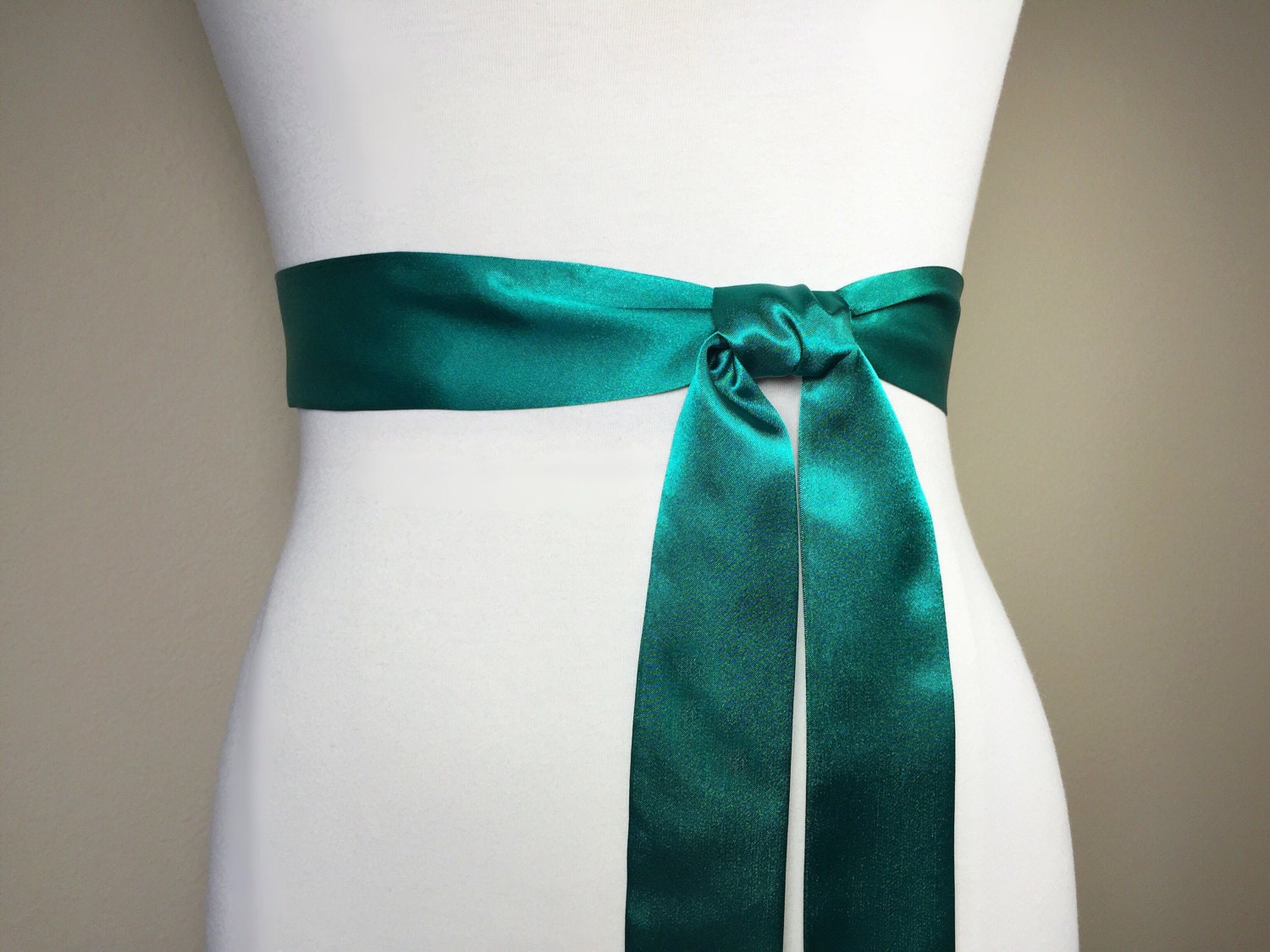 Narrow Emerald Green Sash Emerald Green Satin Sash Emerald