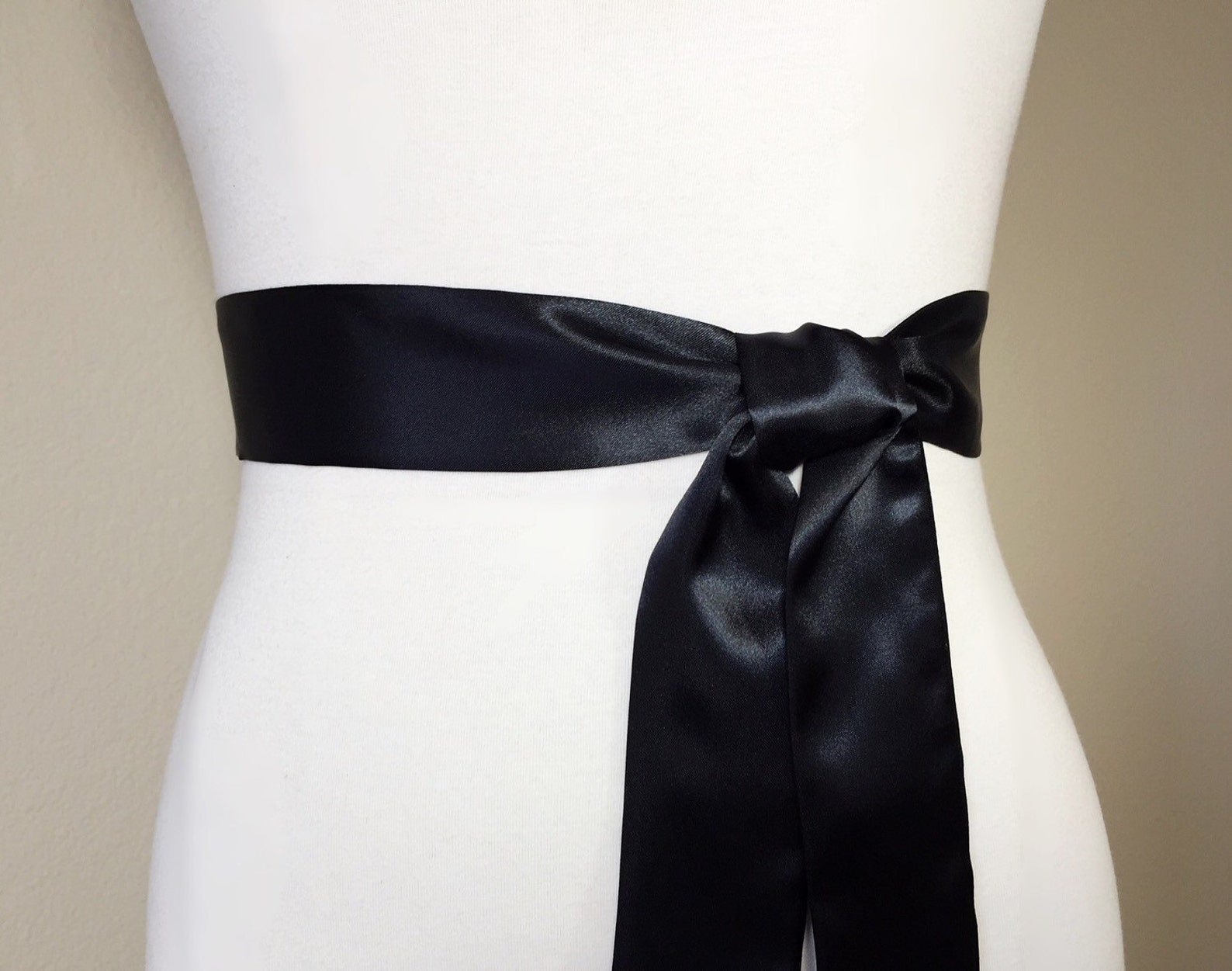 Narrow Black Sash Black Satin Sash Black Sash Belt Etsy