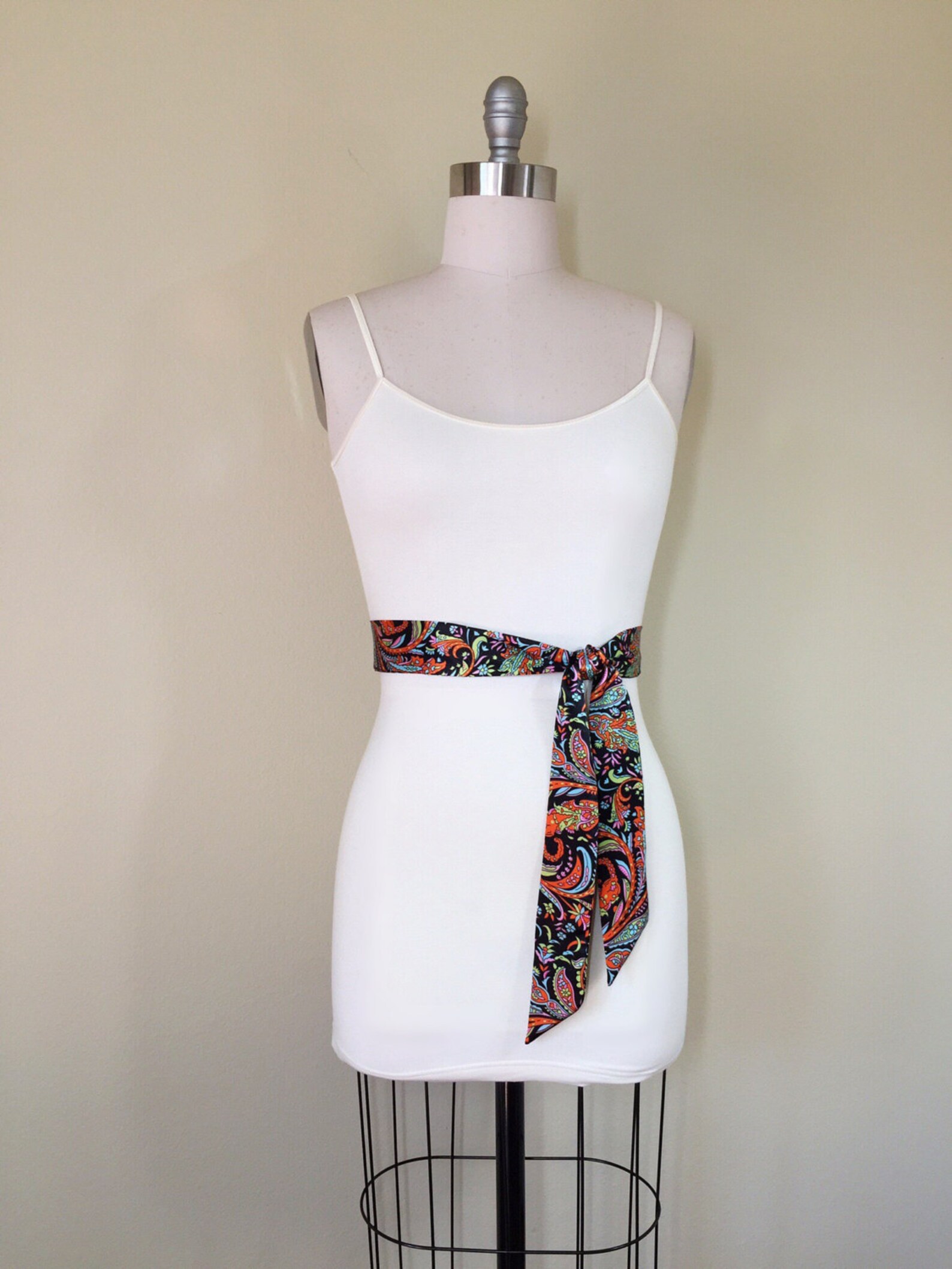 Narrow Black Floral Sash Black Satin Sash Flourish Print Etsy