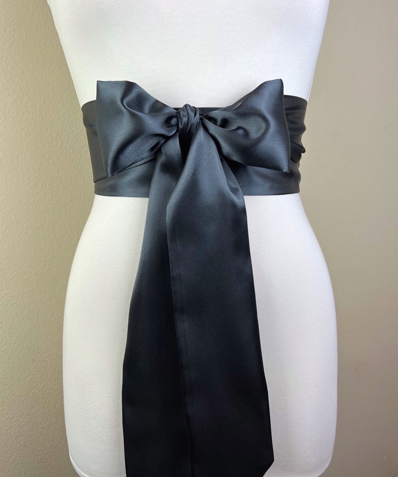 Black Satin Ribbon Belt