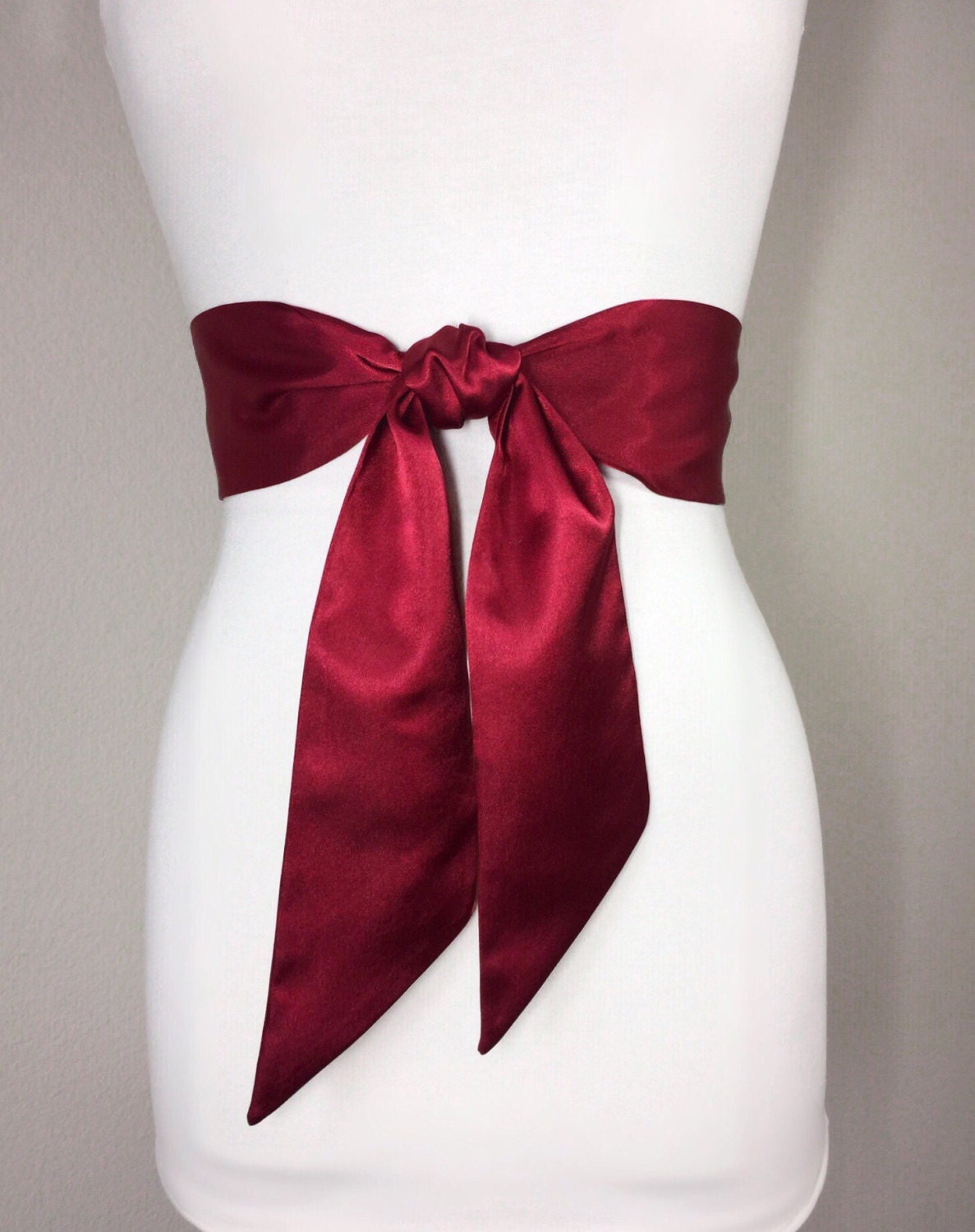 Wide Cranberry Red Satin Sash Deep Red Sash Dark Red