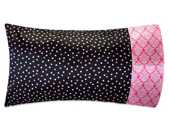 Black Satin Pillowcase Stunning Black Pink Polka Dot Satin Pillowcase Polka Dot And Damask Black Satin Pillowcase Stunning Black Pink Polka Dot Satin Pillowcase Polka Dot And Damask