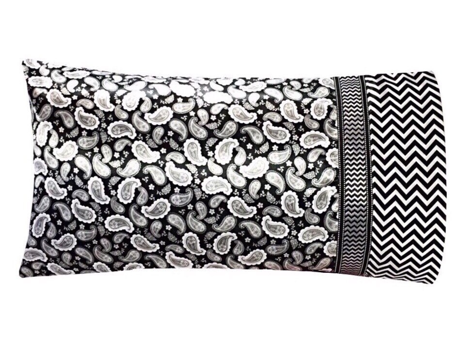 Black Satin Pillowcase Impressive Paisley Satin Pillowcase Gray And Black Paisley Pillow Case Black Black Satin Pillowcase Impressive Paisley Satin Pillowcase Gray And Black Paisley Pillow Case Black