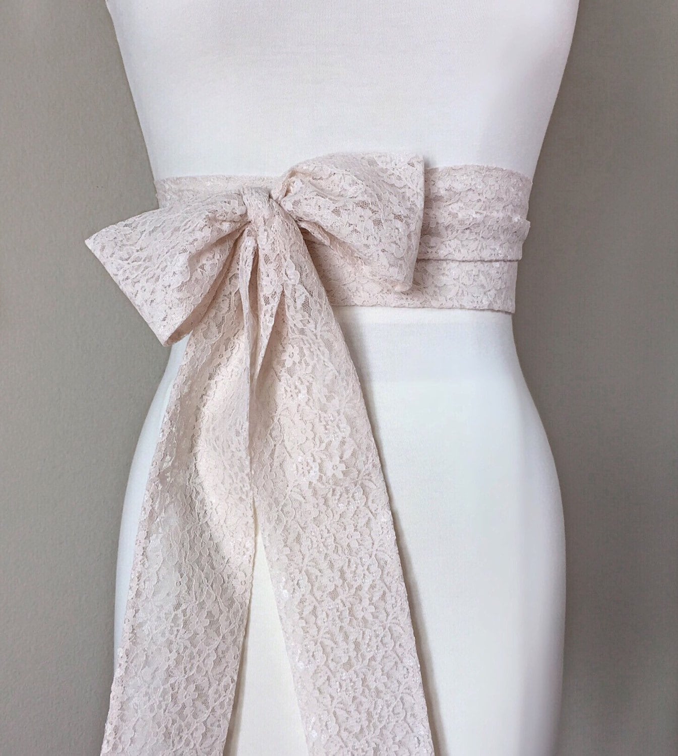 Champagne Lace Sash Extra Long Lace Sash Champagne