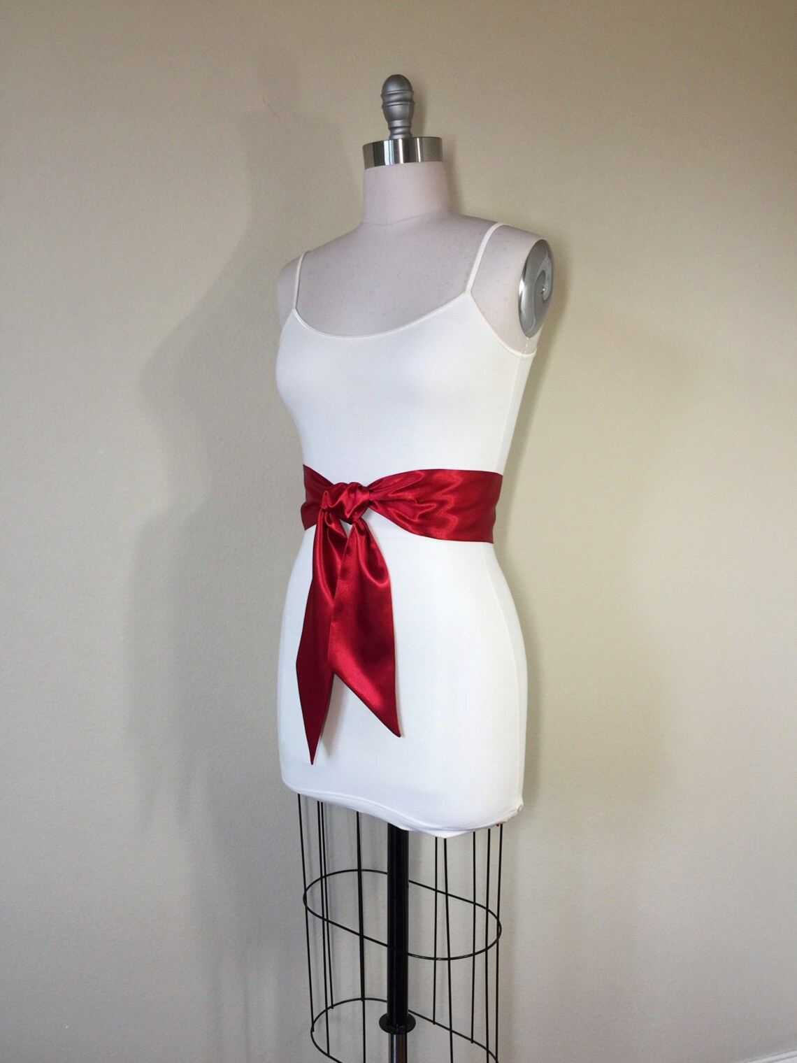 Crimson Red Sash Belt Dark Red Satin Sash Waist Wrap Belt Etsy