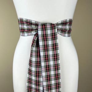 Wide Stewart Tartan Sash, Stewart Dress Tartan Sash Belt, Plaid Sash, Stewart Clan Tartan Plaid, Scottish Tartan Accessories, Satin Swank