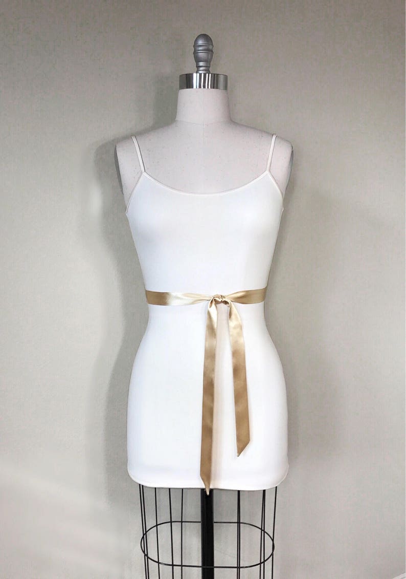 Skinny Gold Tie Belt Satin Swank Extra Narrow Gold Sash Thin Sash Belt Satin Gold Belt Skinny Sash Belt Pale Gold Satin Sash Belt