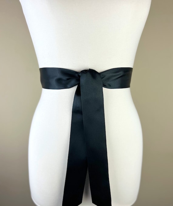 Black ribbon hotsell belt for dress