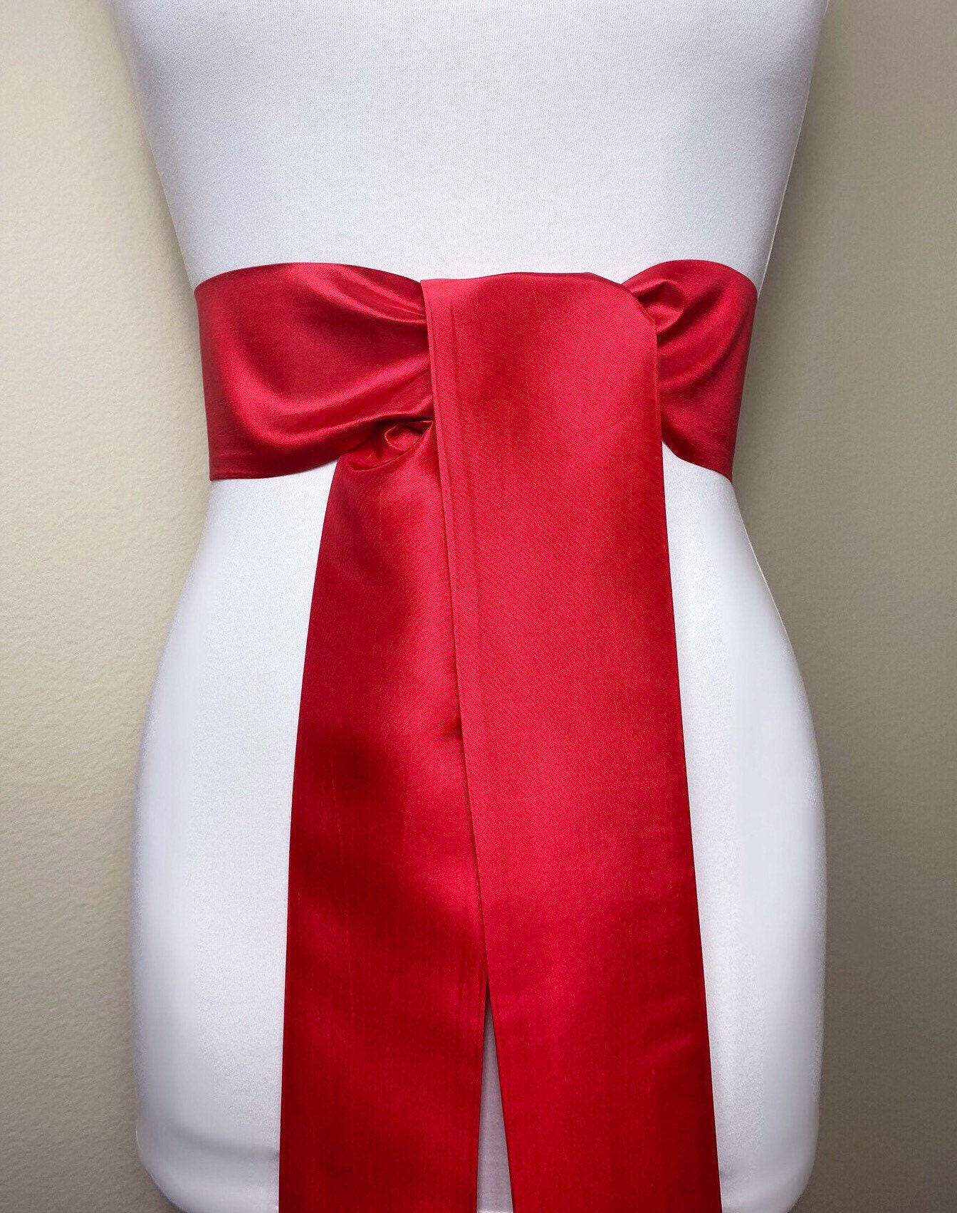 Crisp Taffeta Sash in Bright Red (MORE COLORS AVAILABLE), Taffeta Bow