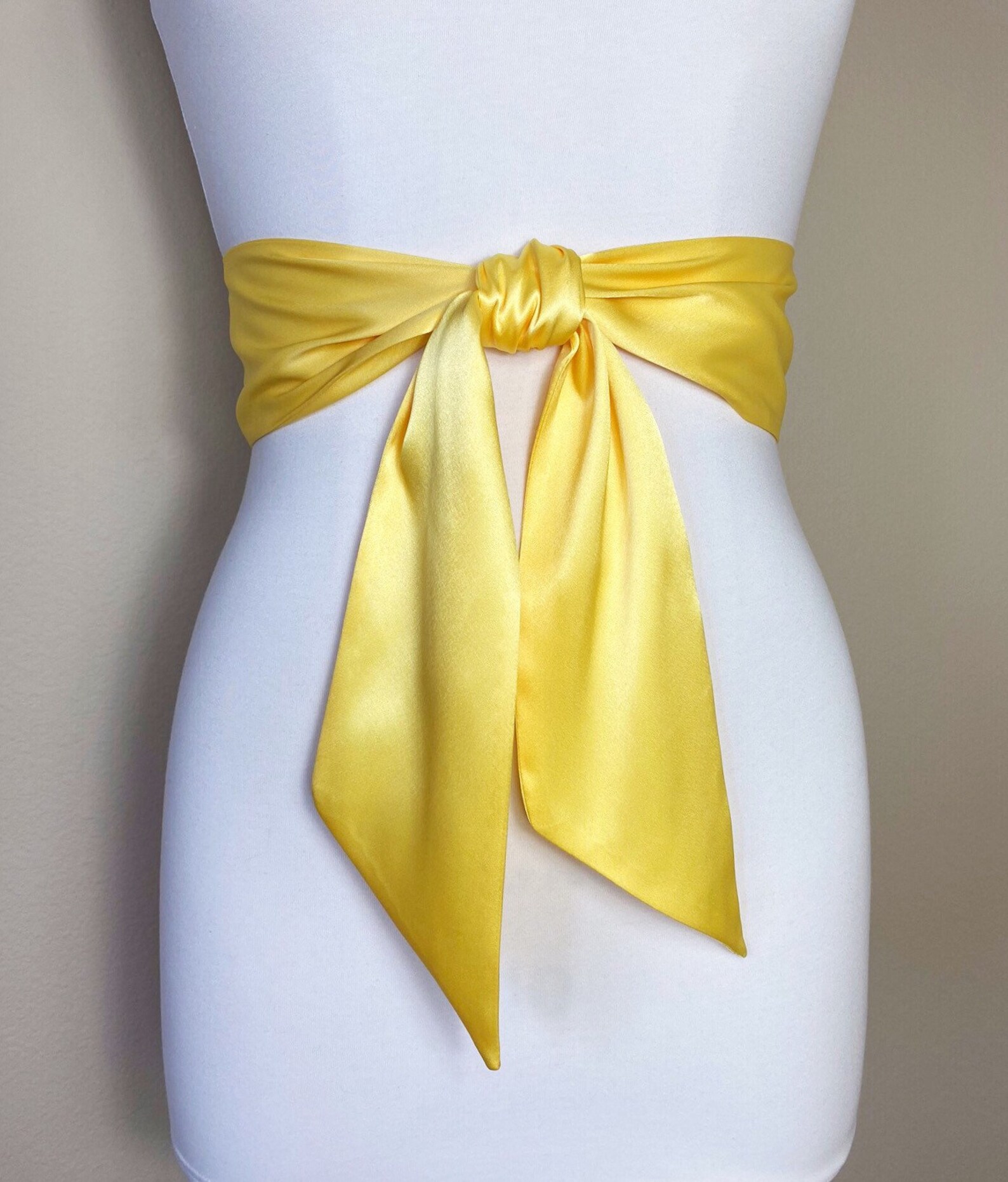 Sunny Yellow Satin Sash Yellow Sash Belt Wide Yellow Wedding Etsy