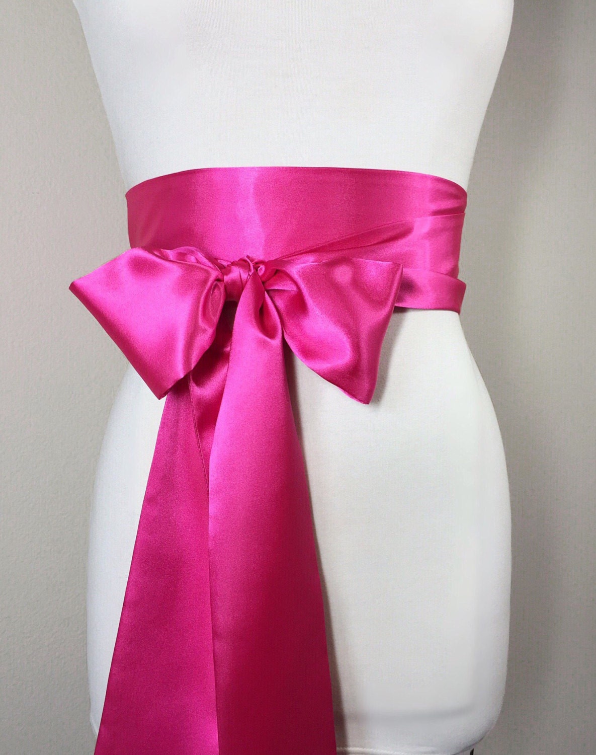 Shocking Pink Sash, Pink Satin Sash Belt, Obi Belt, Bright Pink Hot ...