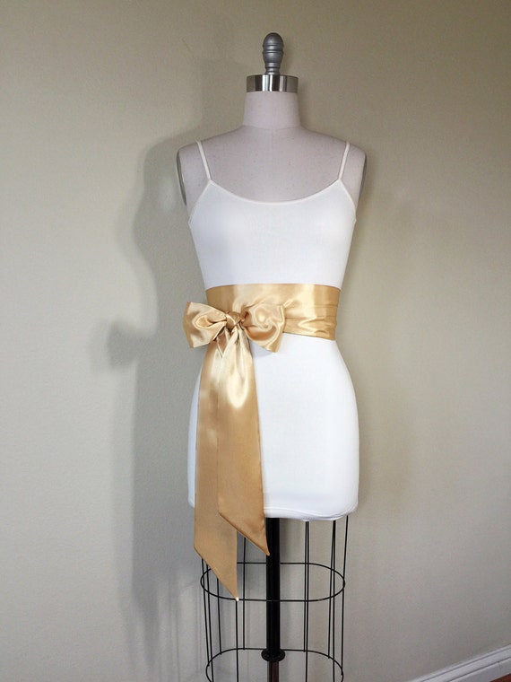 Skinny Gold Tie Belt Satin Swank Extra Narrow Gold Sash Thin Sash Belt Satin Gold Belt Skinny Sash Belt Pale Gold Satin Sash Belt