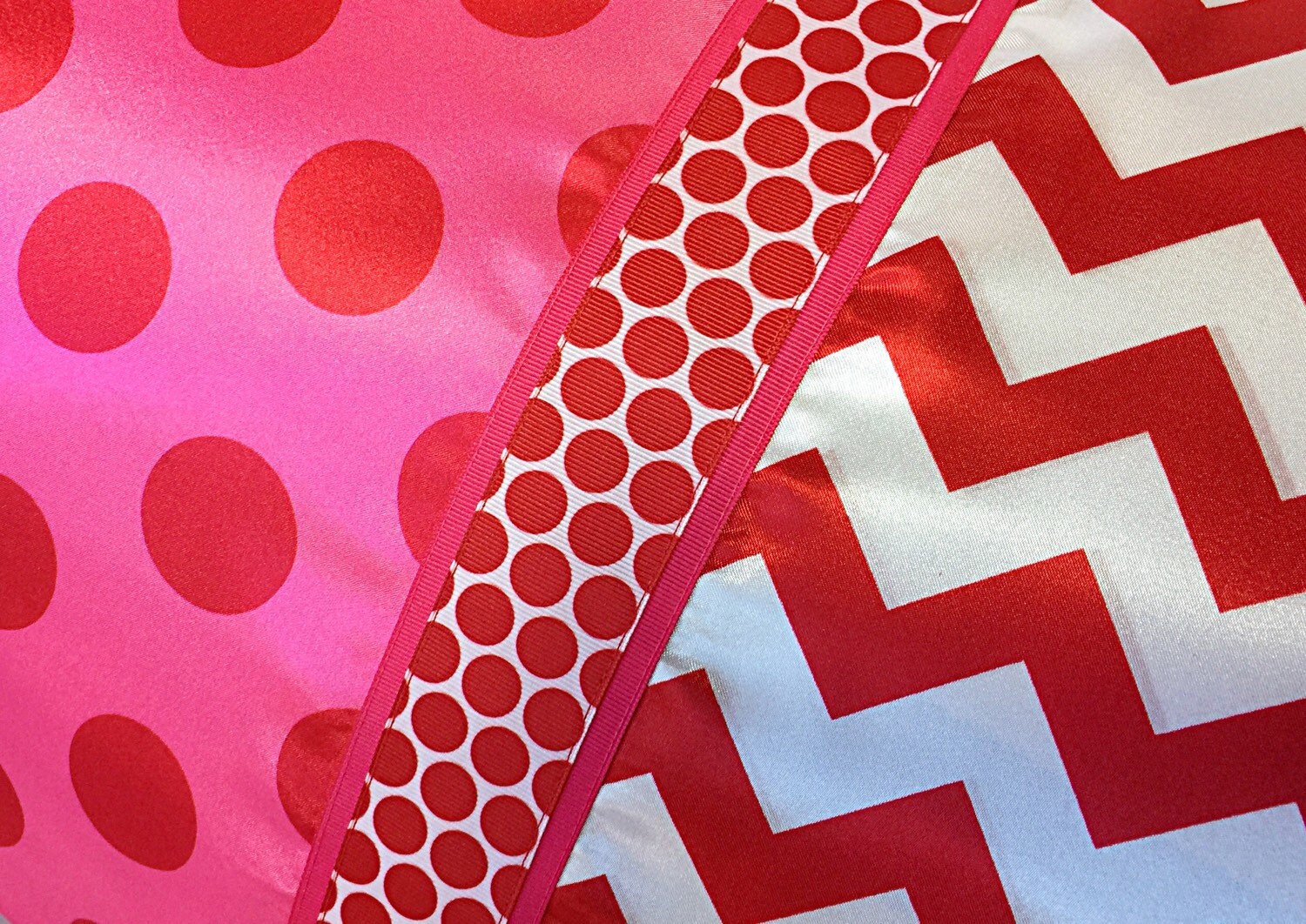 Pink and Red Polka Dot Satin Pillowcase Red Chevron Pillow Etsy