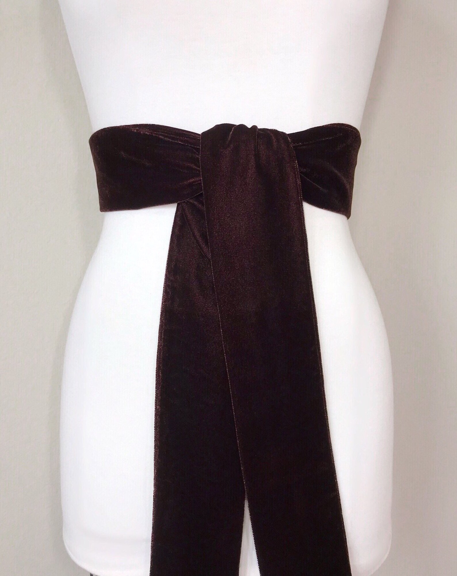 Dark Chocolate Brown Velvet Sash Chocolate Velvet Sash Brown Etsy