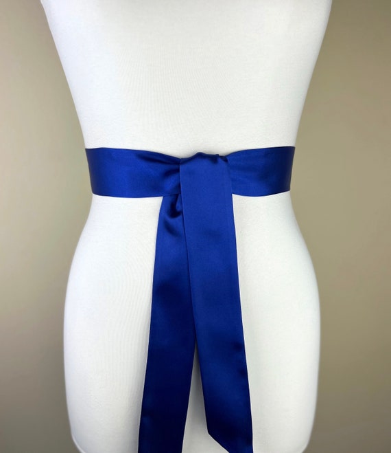 Cobalt Blue Satin Sash Deep Blue Sash Belt Dark Royal Satin Sash Bridal Sash Blue Wedding Dress Sash Wedding Gown Sash Satin Swank Etsy