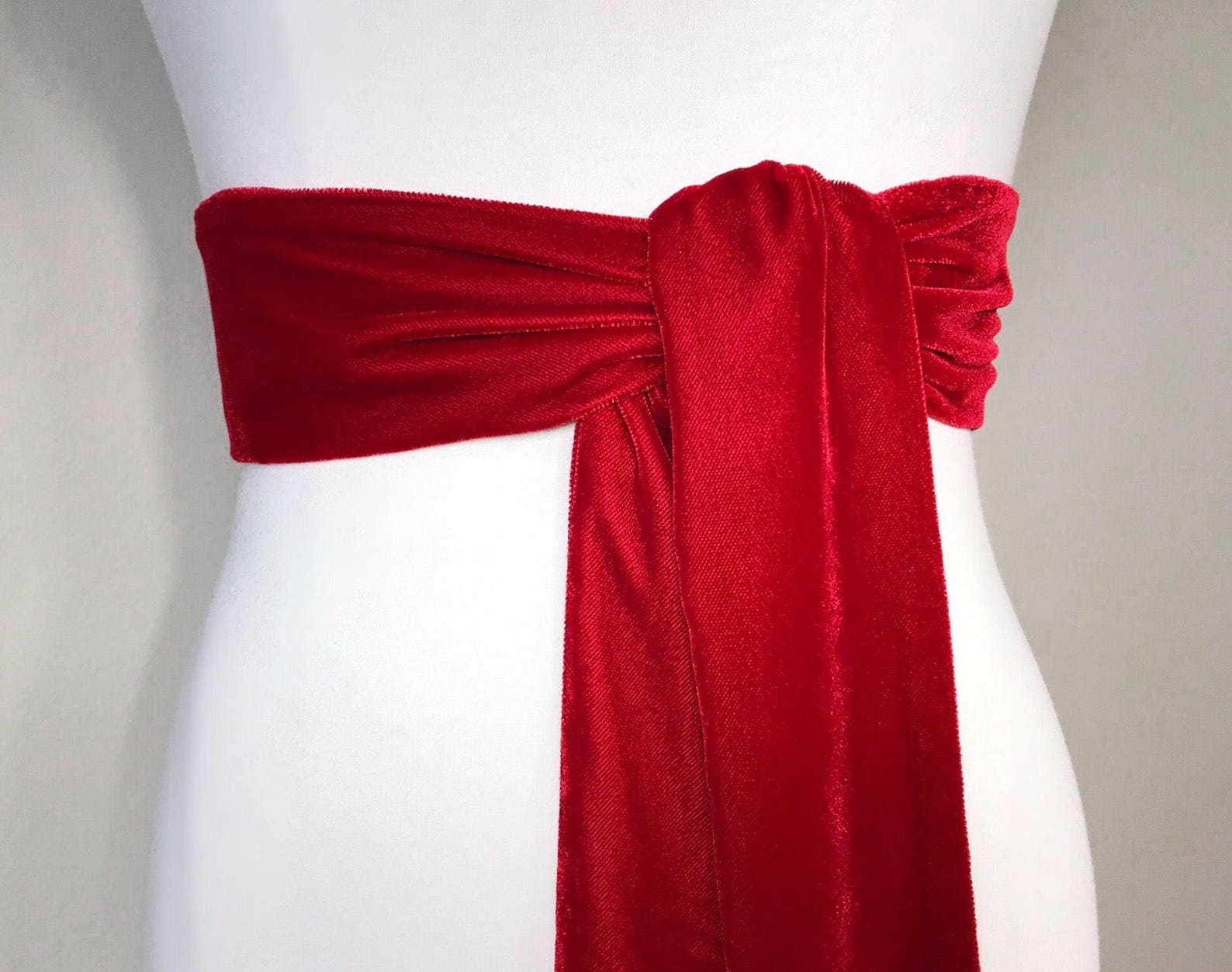 Crimson Red Velvet Sash Red Sash In Plush Velvet Crimson Etsy