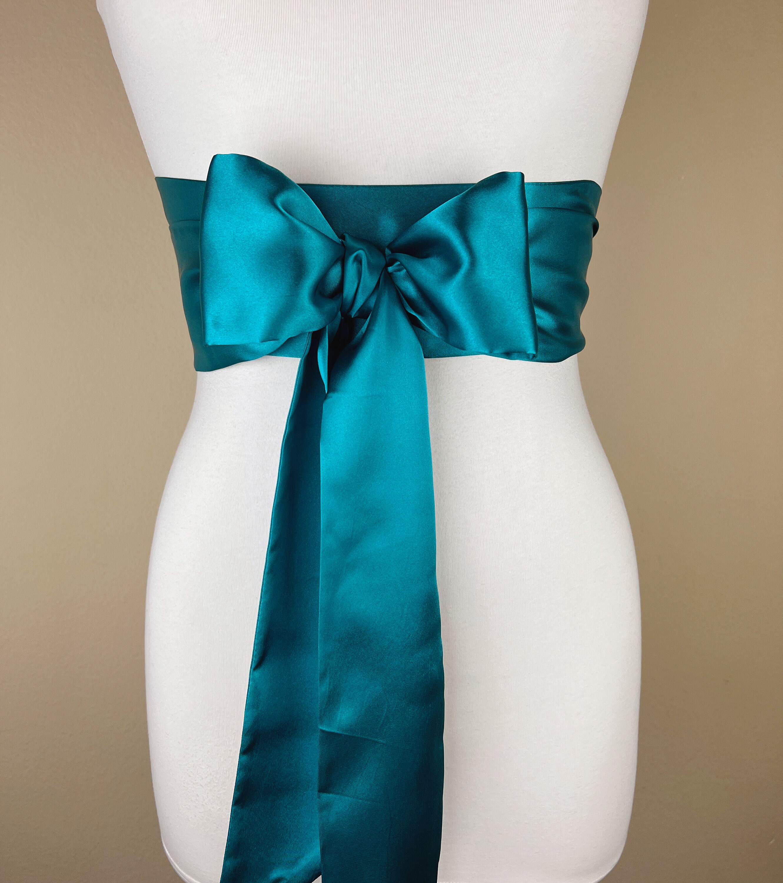 Teal Satin Sash Turquoise Satin Sash Teal Sash Belt Obi Sash