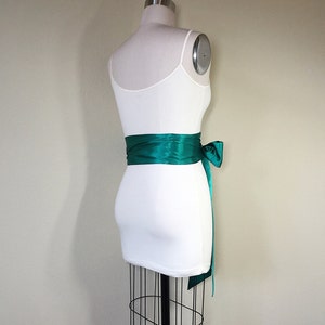 Emerald Green Sash, Emerald Satin Sash, Obi Belt, Emerald Green Satin Sash, Emerald Wedding Sash, Bridal Sash, Bridesmaid Sash, Satin Swank image 3