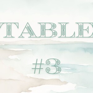 INSTANT DOWNLOAD PRINTABLE 3X5 Watercolor Beach Wedding Table Number ...