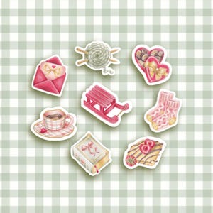 Lot de 8 stickers "Février"