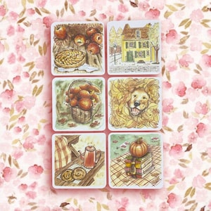 Pack de 6 illustrations d'automne