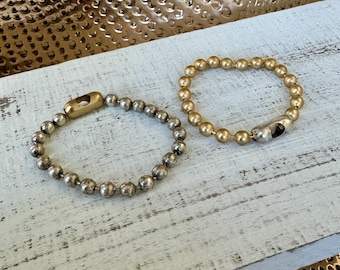 Chunky Ball Chain Bracelet: Matte Gold or Antique Silver