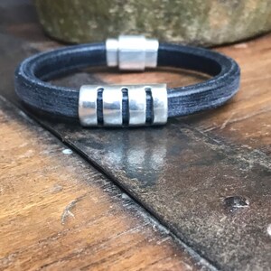 Leather Bracelet Mens Leather Bracelet Leather Cuff Gender Neutral Jewelry Womens Leather Bracelet Leather Bangle Bracelet image 4