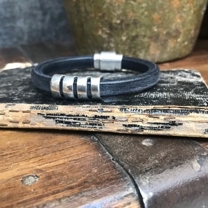Leather Bracelet Mens Leather Bracelet Leather Cuff Gender Neutral Jewelry Womens Leather Bracelet Leather Bangle Bracelet image 1