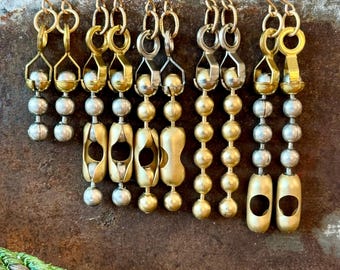 Handmade Ball Chain Earrings: Industrial Style Dangle Jewelry