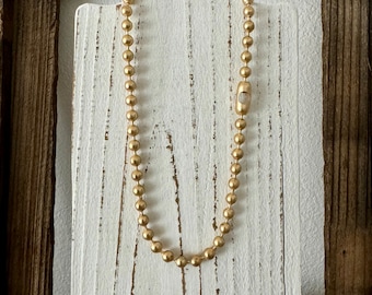 Matte Gold Ball Chain Necklace: 6.3mm Layering Necklace