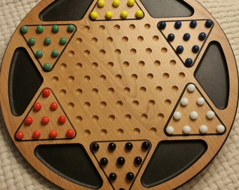 18" wood chinese checkers