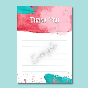 PRINTABLE Peinture Party Merci - Remplissez la carte vierge - fête d’anniversaire