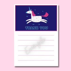 Licorne IMPRIMABLE Merci - Remplissez la carte vierge