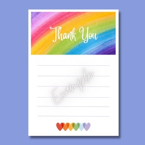 IMPRIMABLE Arc-en-ciel Merci - Remplissez la carte vierge