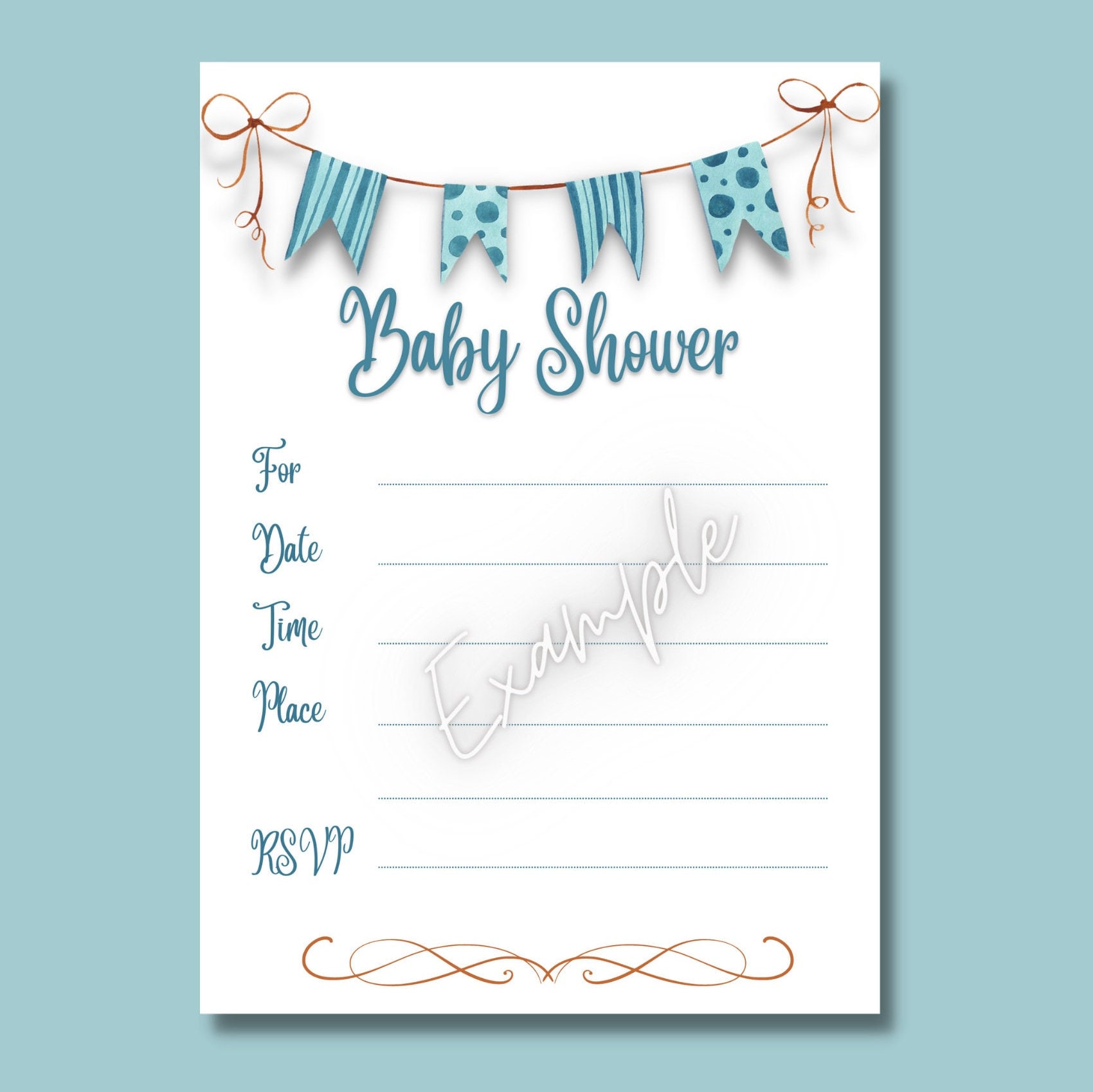 PRINTABLE Baby Shower Invitation - Fill in the blank invite, image size:1700x1698