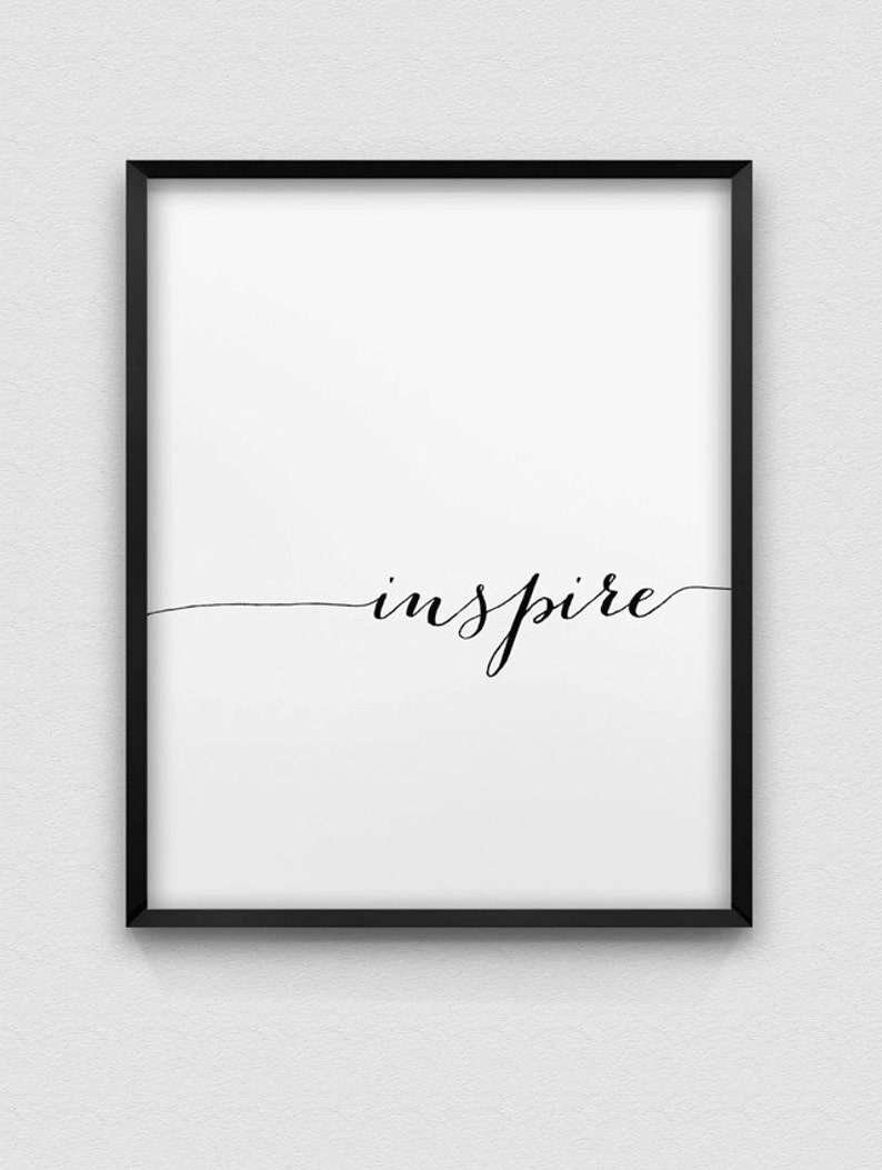Printable 'inspire' Wall Art // Instant Download Print | Etsy