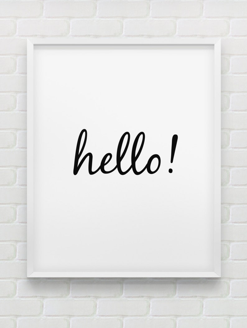 Printable typographic poster // hello wall decor // instant Etsy