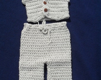 crochet baby boy vest and pants