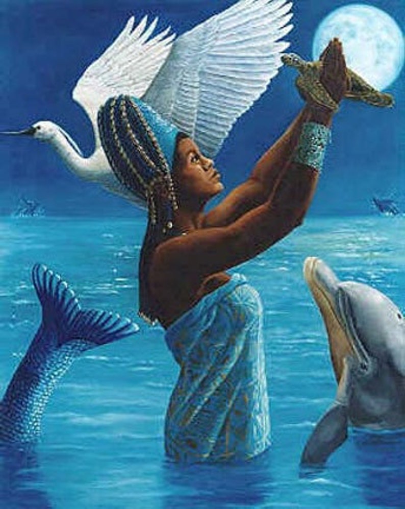 Bracelet/Cuff/ Yemaya Goddess of the Ocean/Spiritual Etsy