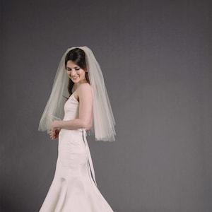 Sienna Veil - High Volume Elbow Length Veil, Blusher Veil, Short Veil, Full Veil, Wedding Veil, Bridal Veil, Two Tier Veil, Ivory Veil