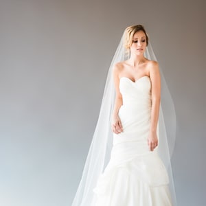 Mia Veil - Mantilla Veil, No Lace, Cathedral Veil, Chapel Veil, Wedding Veil, Soft Veil, Long Veil, Short Veil