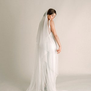 Kelly Veil - Super Soft Tulle Veil, English Netting Drop Veil, English Tulle Veil, Cathedral Wedding Veil, Soft Bridal Veil, 3010