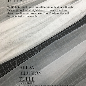 TULLE SWATCHES, Sample Swatches of Bridal Illusion Tulle, White, Light Ivory image 5